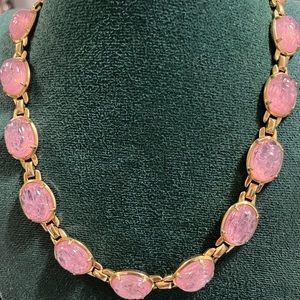 Mazer Brothers Rare Pink Scarab Necklace